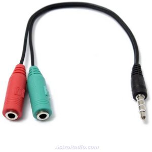 Adaptador de audio para auricular y micrófono minijack 3.5